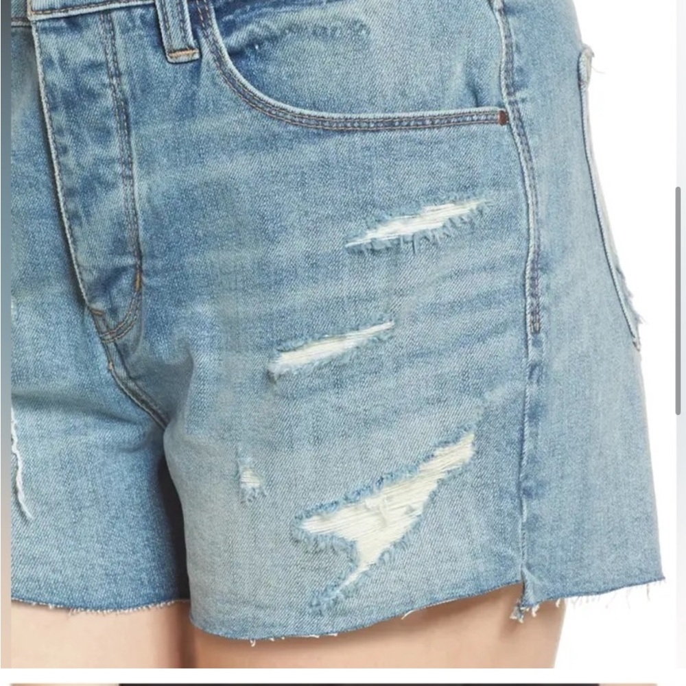 Treasure & Bond Distressed Light Blue Denim Shorts - Picture 7 of 10